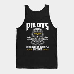 Funny Pilots Looking Down On People Since 1903 Pun Tank Top